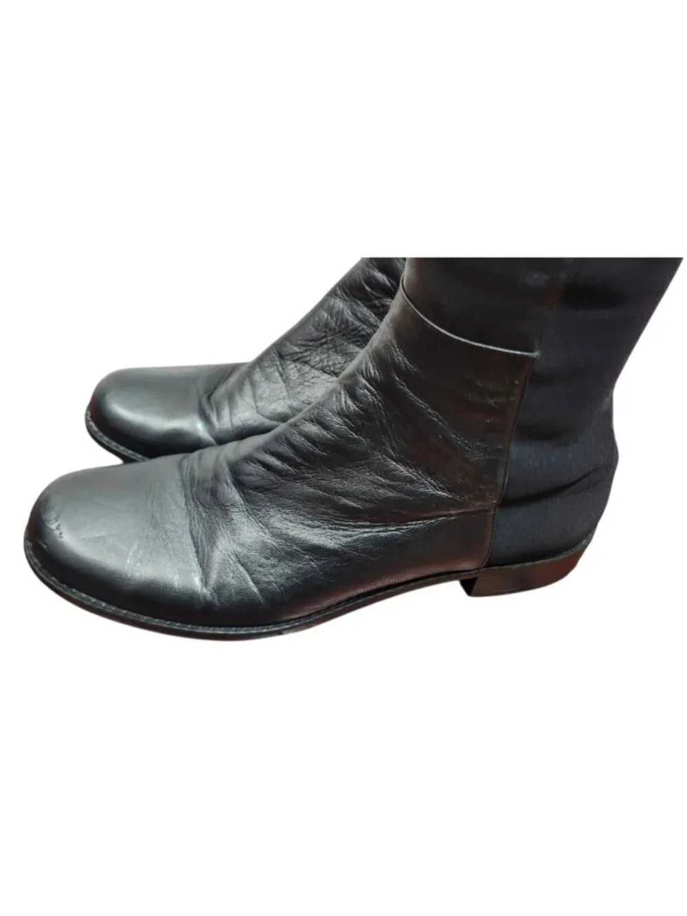 Stuart Weitzman 5050 Over The Knee Boots Black Leather Stretch Back Size 8 M